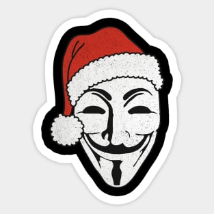 Merry Christmas With A Santa Claus Anonymous Mask 2 Sticker